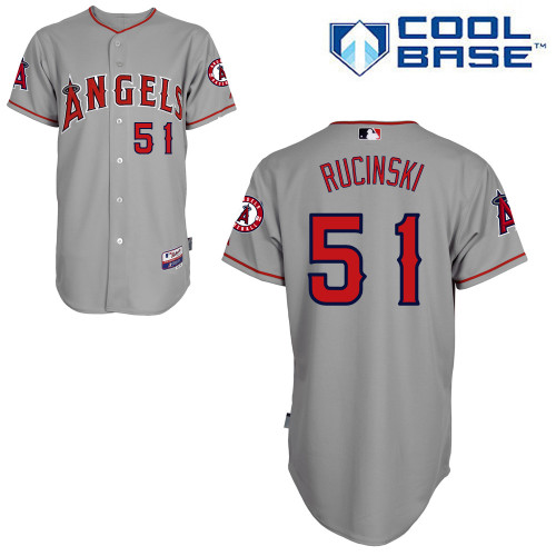 Drew Rucinski #51 MLB Jersey-Los Angeles Angels of Anaheim Men's Authentic Road Gray Cool Base Baseball Jersey